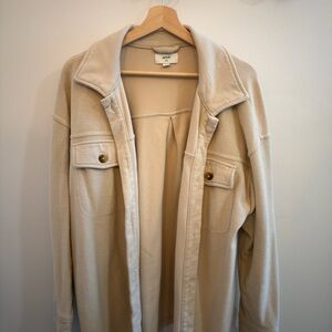 Aerie Beige Fleece Shacket